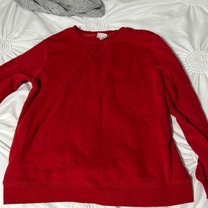 red pajama sweatshirt